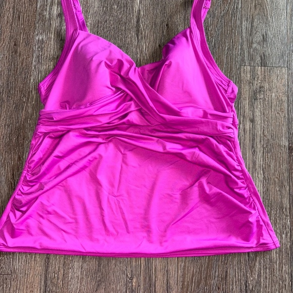 Lands End Wrap Front Underwire Tankini Top Sz 16 - Picture 4 of 10